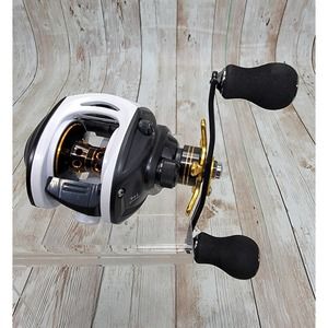 Sougayilang Portable Aluminum Baitcasting Fishing Reel Lightweight White & Black